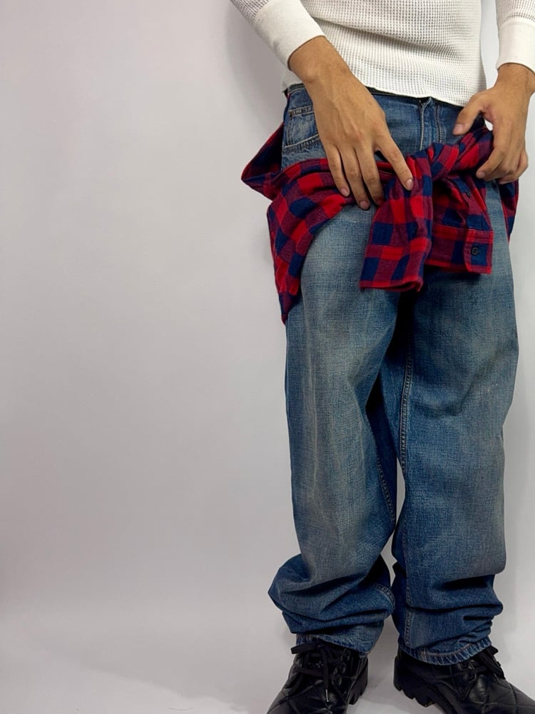 Image of Balenciaga SS21 Hybrid Flannel Denim
