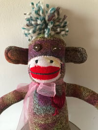 Image 3 of “Bubbles” the tie dyed SOCK MONKEY! 