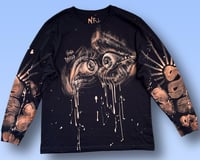 Image 1 of NR ART APPAREL “EYES DONT TELL LIES” BLEACH PAINTED LONG SLEEVE LARGE