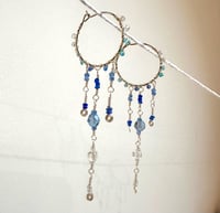 Image 3 of Blue Hoops with glass beads