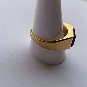 Image of Onyx Alpha Ring | 18k Gold Plated