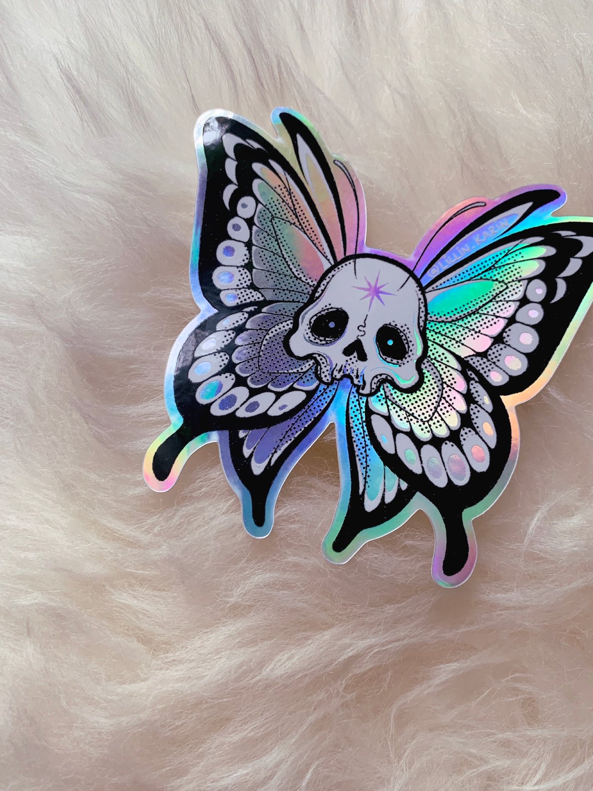 XL Skull Butterfly Sticker