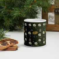 Image 1 of Mug blanc brillant personnalisé "rose de noël"