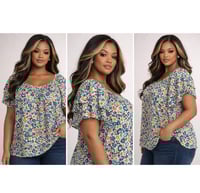 Image 3 of New 2X Terra & Sky Floral top #788*6