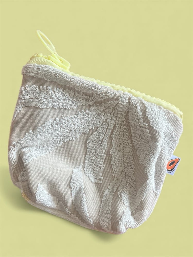 Image of Postcard pouch- White Palm/ floral frangipani 