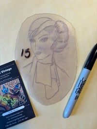 Image 1 of Mike Malone Tattoo flash Lady Acetate  Stencil