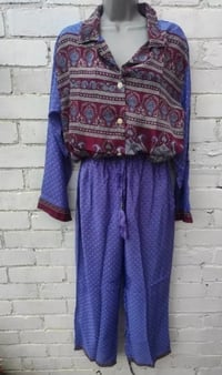 Image 4 of S/m Sari PJs and matching dust bag with tassels- lounge set