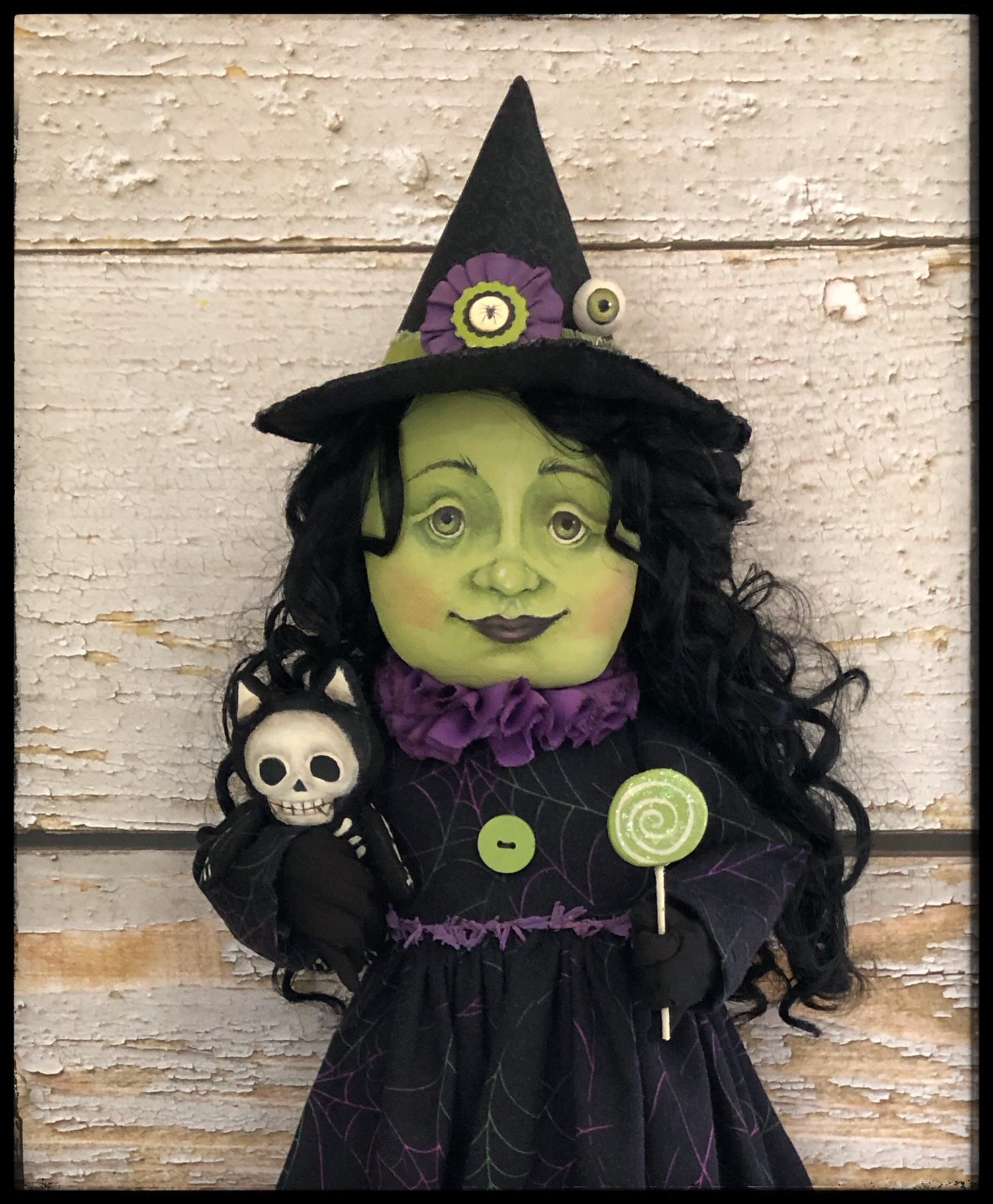 Wilma the Witch Halloween Folk art Original Doll | Folk Art By Penny