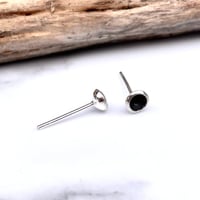 Image 5 of Handmade Black Hole Concave Sterling Silver Stud Earrings