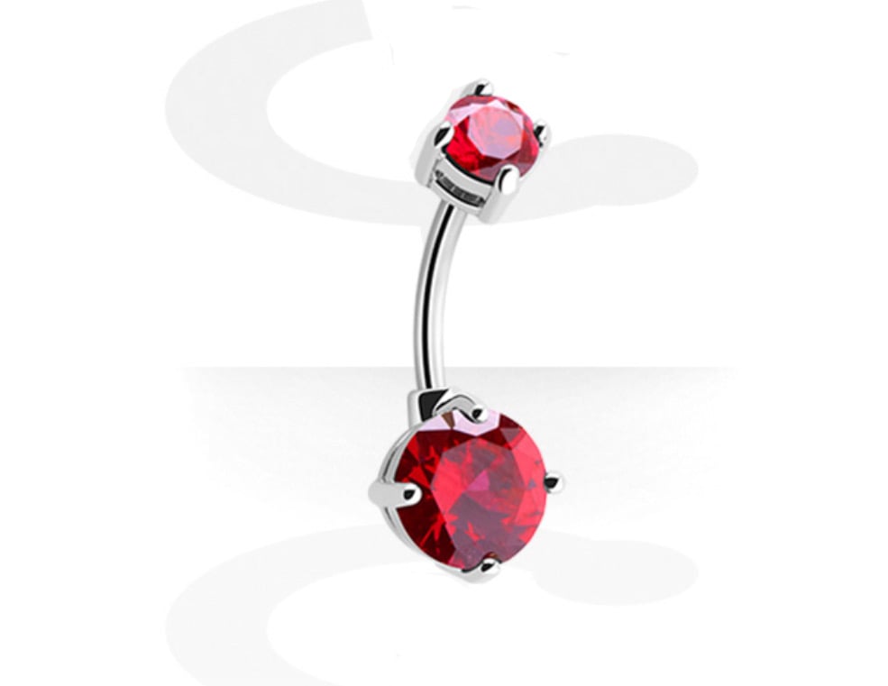 FASHION JEWELED BANANA - NAVEL PIERCING LIGTH SIAM ZIRCON