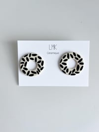 Paire de boucles d'oreilles céramique RONDA PERCA RIZ PM