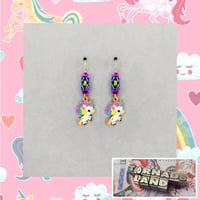 Neon Chibi Unicorn Earrings