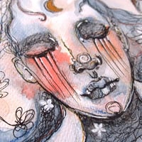 Image 2 of About the Cosmic and Mystic original art watercolor and ink