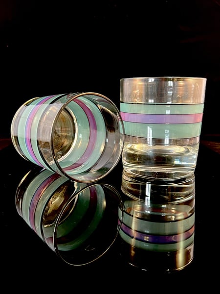 Image of Encalmo Rocks Glass Set Aqua/Purple