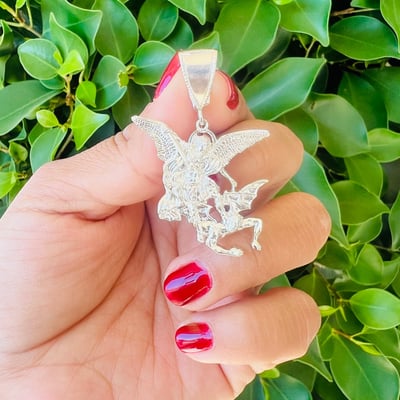 Dije San Miguel Arcángel M 925 Plata