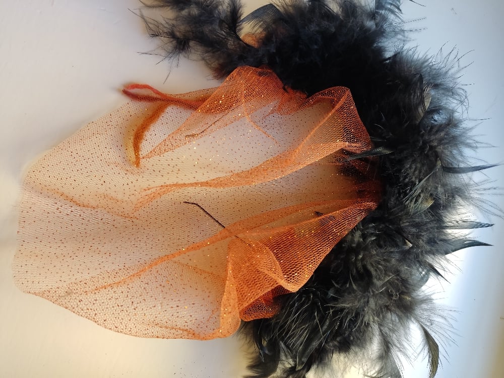 Image of Cerchietto piume e veletta Halloween 