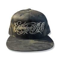 Image 1 of Black Fatigue Script logo SnapBack 