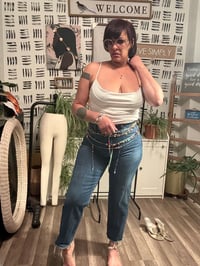 Image 3 of Old Mavy distressed bottom jeans 