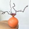 Tangerine Bud Vase with Flared Rim