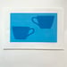 Image of Two Blue Cups handmade print