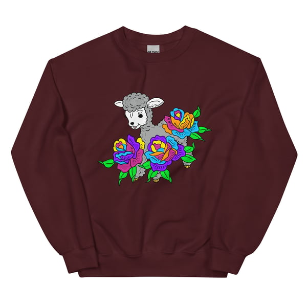 Image of FERAL DREAMERS-FLOWER MAROON /SWEATER