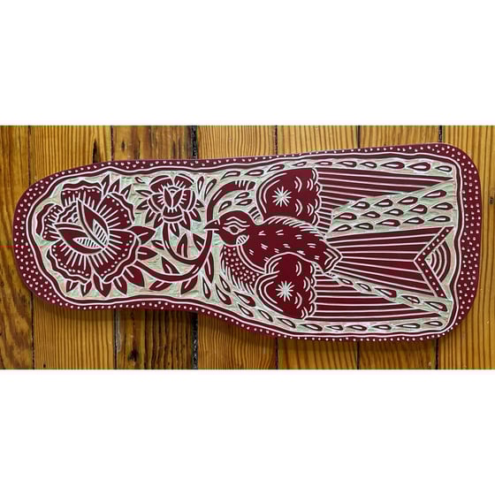 Image of Deep Red Flower Bird