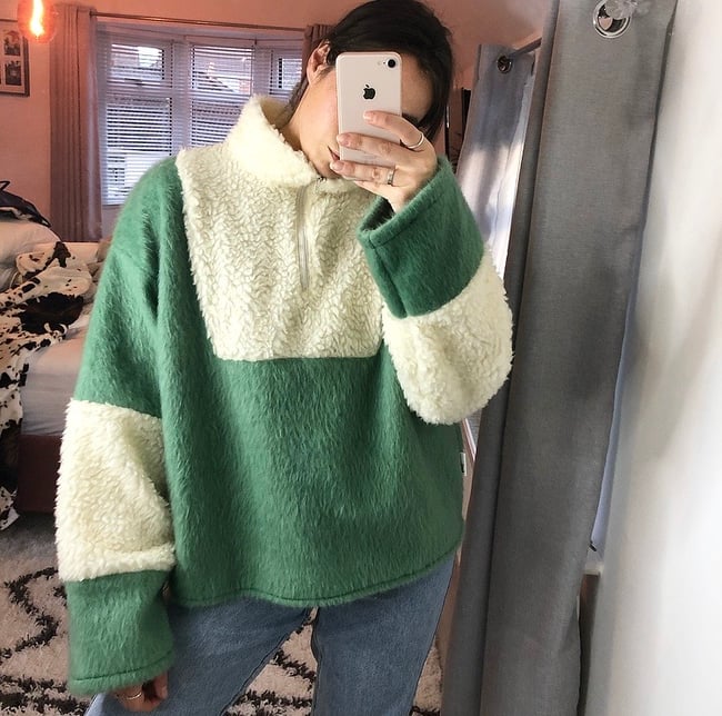 PRE MADE Sage Green Faux Fur Jumper 
