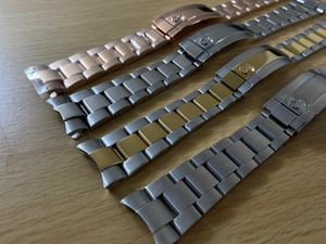 Image of 20mm Rolex Daytona Solid S/Steel, Rose, Gold, 2/Tone Steel Straps
