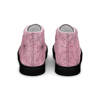 Image 4 of Pink & Black Spiderwebs Goth/Punk/Kawaii/Pastel Women’s high top canvas shoes