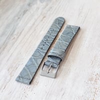 Image 1 of 18mm Crocodile Strap - Denim Light
