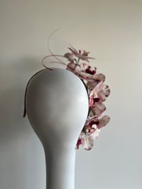 Image 3 of Deep pink and white orchid headpiece