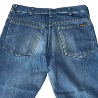 Image 3 of 1970s Sears Thumbs Up Boot Cut Jeans 