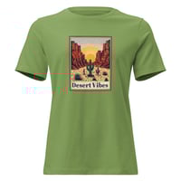 Image 6 of Women's Relaxed T-Shirt, Desert Vibes Cactus Sunset tee