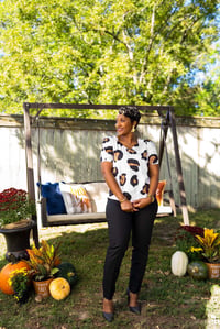 Image 2 of V-Neck Leopard Blouse