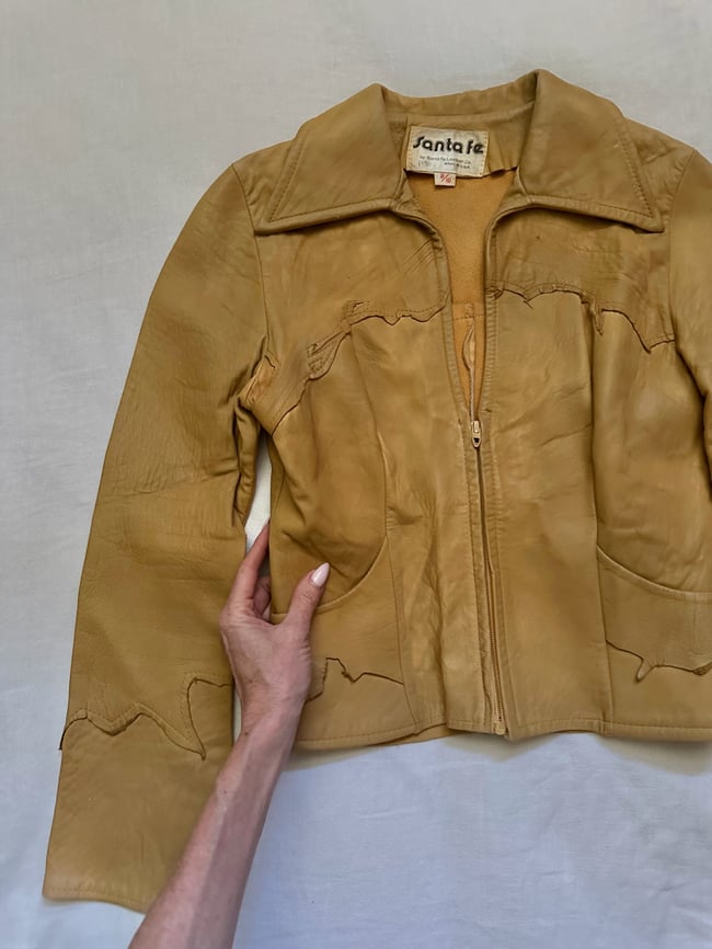early 1970s leather rocker jacket Santa Fe 60s