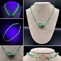 Image 1 of Lampwork & Uranium Givre Beaded Necklace