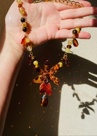 Image 1 of 🤎🧡Tiger Eye Zygopetalum Orchid Choker🧡🤎