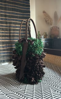 Image 1 of Artisan Bag with Bordeaux veg handles and circular base