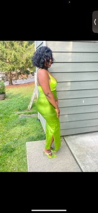 Image 3 of Metallic green pencil skirt