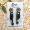 Black Cockatoo Gumnut Drop Earrings