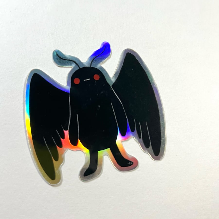 Image of holographic mothman sticker 