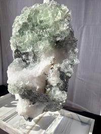 Image 2 of 12.3lb YGX Octahedral Fluorite with Quartz Crystal Specimen