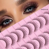Image 1 of FalseEyelashes 10 Pairs of Natural 0.07 Thick 3d Multi-Layer Eyelash