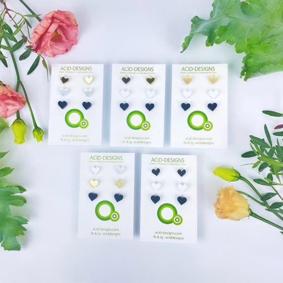 Image of Set 3 párů náušnic Srdíček