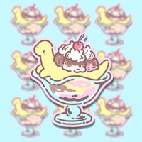 Image 1 of Leopold the Banana Split Dino Holo Sticker