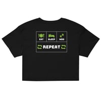 Image 1 of PA "Eat Sleep WOD Repeat" Black crop top