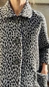 THE COAT IN GREY AND BROWN ANIMAL PRINT WOOL