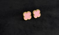 Image 2 of clover earrings 18k gold plated waterproof and tarnish free 