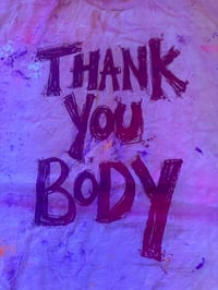 Image 1 of Purple and pink multi colour tie dye t shirt with deep purple text (5XL)