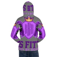 Image 2 of BOSSFITTED Purple and Grey AOP Unisex Hoodie